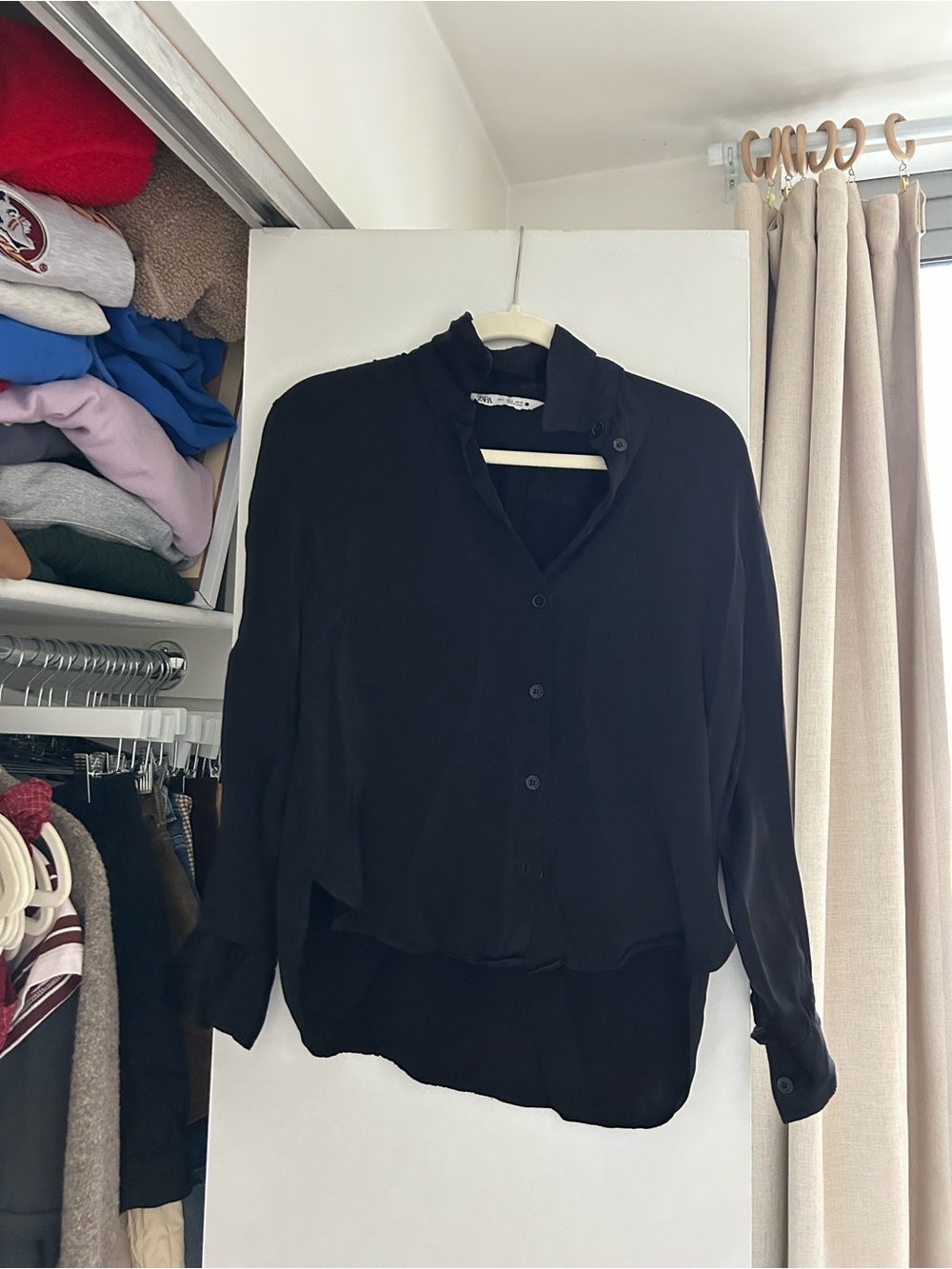 Zara Button Down Silk Top